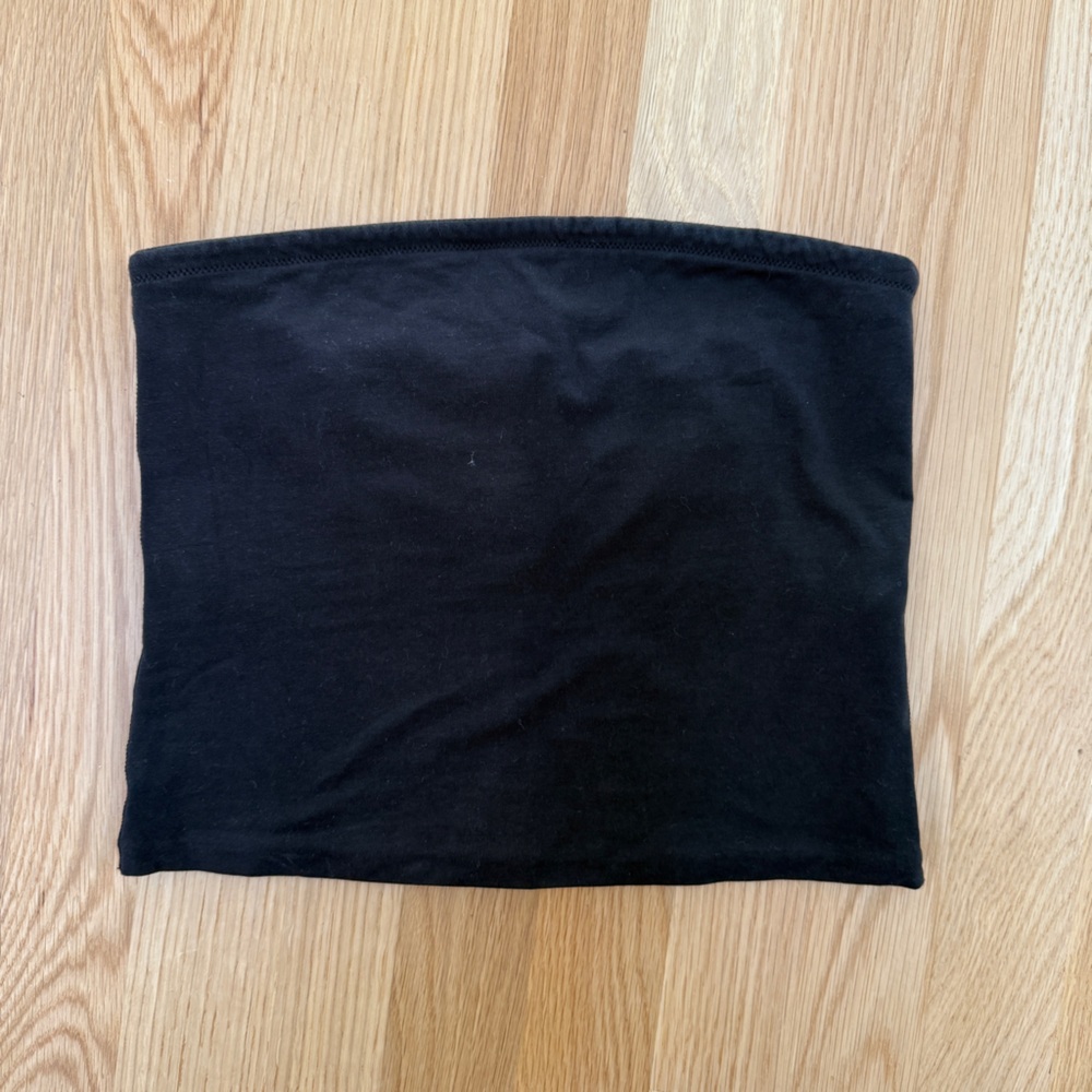 Everlane Black Strapless Cotton Tube Top